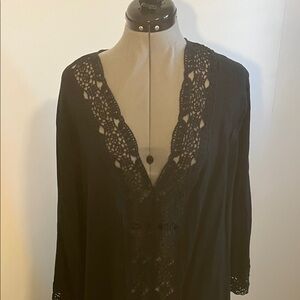 Black Lace V-Neck Dress